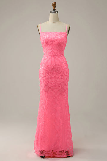 Blush Sheath Glitter Prom Kjole med pailletter